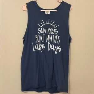 Blue Graphic Tank Top